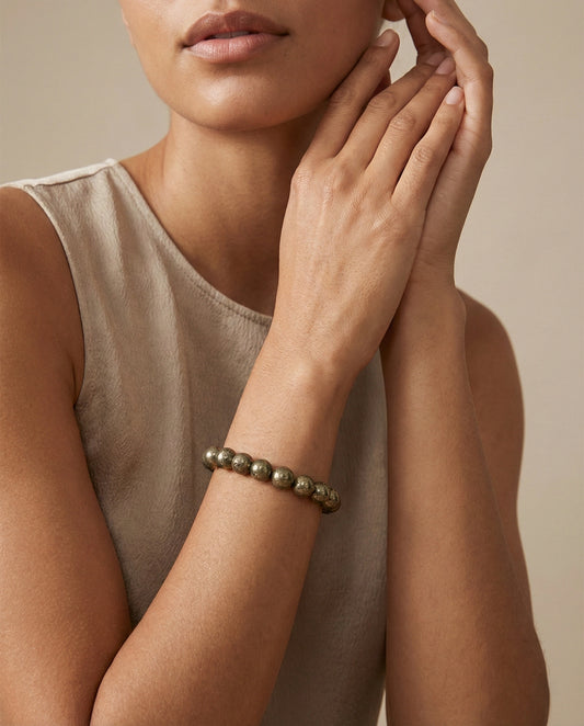 Pyrite Beaded Bracelet