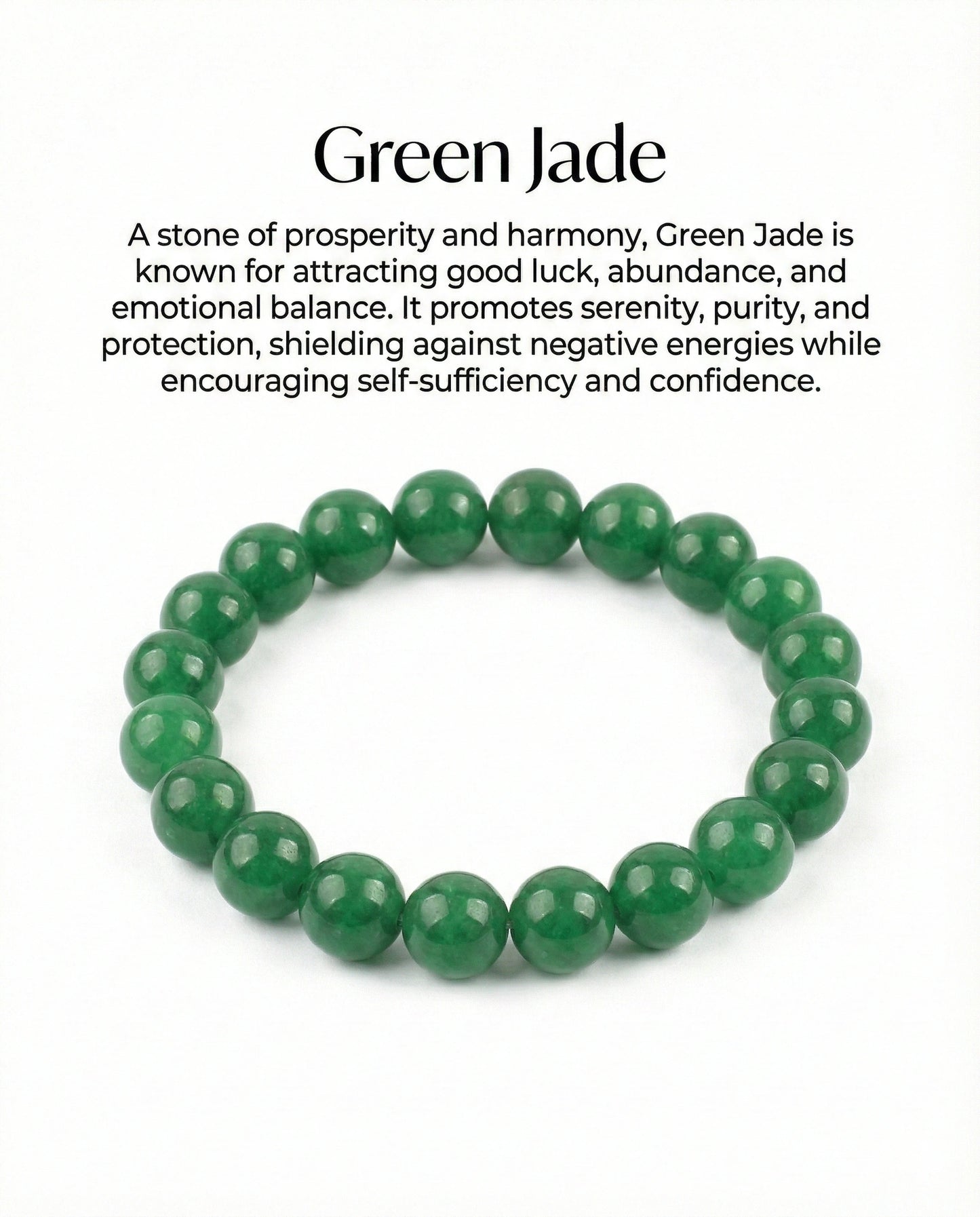 Attract luck and prosperity with this Natural Green Jade beaded bracelet. Handcrafted with premium 8mm green gemstones for harmony and abundance.