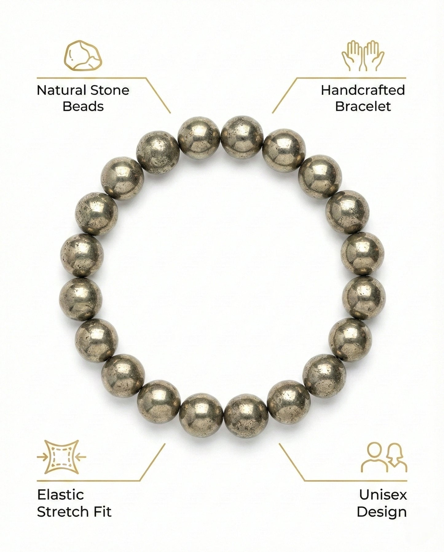 Pyrite Beaded Bracelet