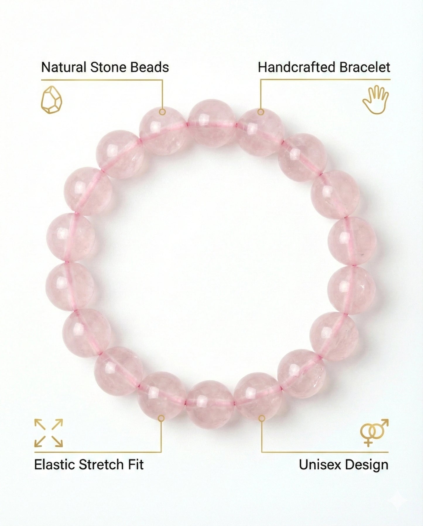 Rose Quartz Beaded Bracelet