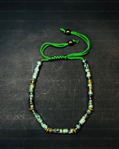 Natural African Turquoise Braided Bracelet – Handmade Crystal Healing Stone for Wisdom, Growth & Positive Energy