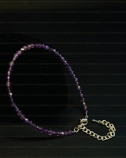 Natural Amethyst Anklet | Genuine Crystal for Calm & Spiritual Protection