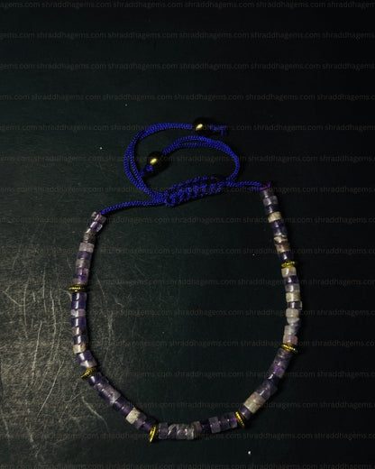 Natural Amethyst Braided Bracelet – Handmade Healing Crystal for Calmness, Protection & Positive Energy