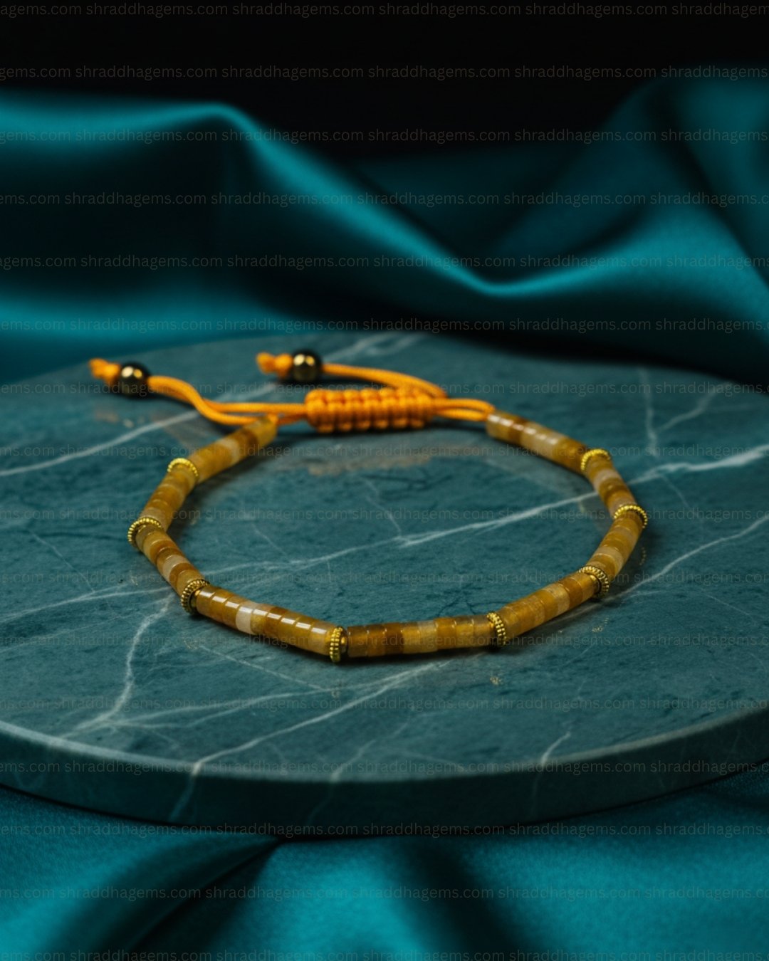 Natural Citrine Braided Bracelet – Handmade Crystal for Wealth, Success, Prosperity & Confidence