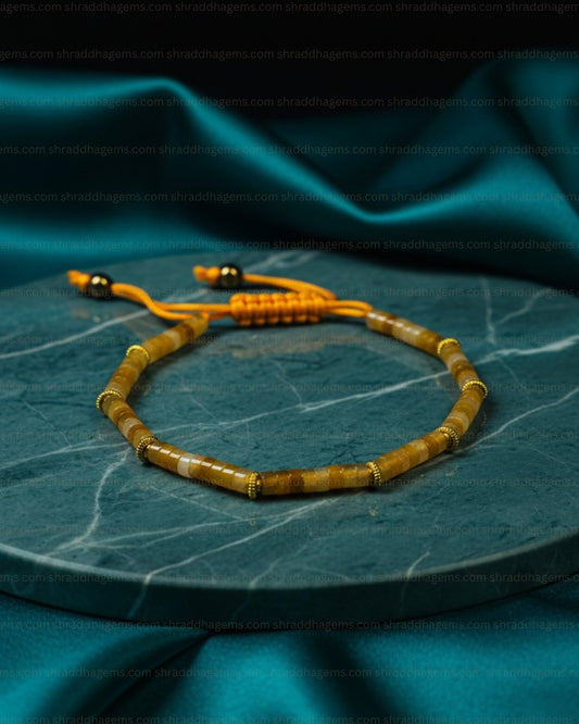 Natural Citrine Braided Bracelet – Handmade Crystal for Wealth, Success, Prosperity & Confidence