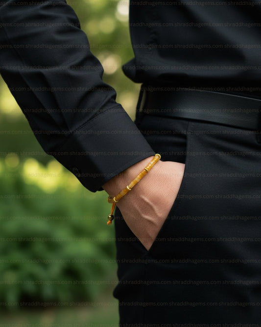 Natural Citrine Braided Bracelet – Handmade Crystal for Wealth, Success, Prosperity & Confidence