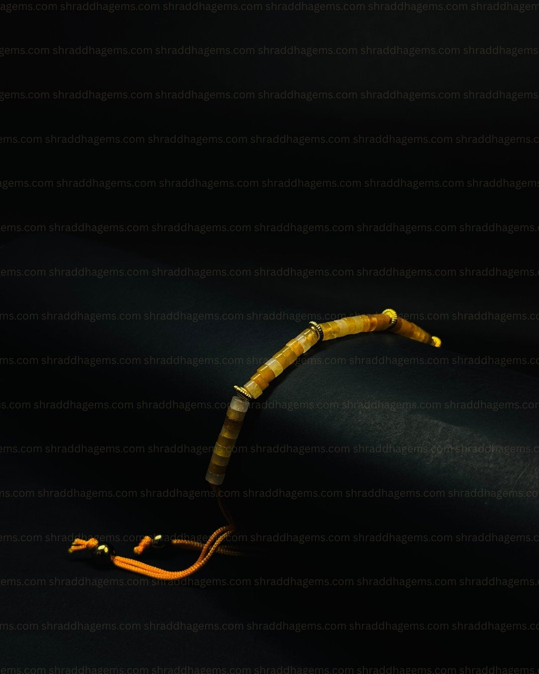 Natural Citrine Braided Bracelet – Handmade Crystal for Wealth, Success, Prosperity & Confidence