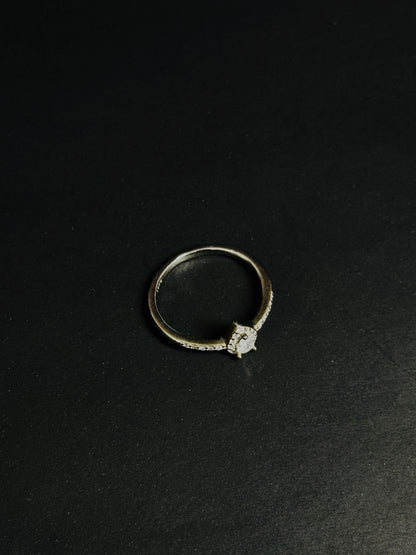 Natural White Topaz Teardrop Halo Ring – 925 Sterling Silver Pear Cut Promise Ring