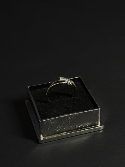 Natural White Topaz Two-Stone Ring – 925 Sterling Silver Bypass Promise Ring | Toi et Moi Style