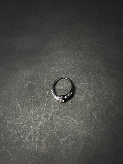 Natural White Topaz Pave Heart Wrap Ring – 925 Sterling Silver Adjustable Toi et Moi