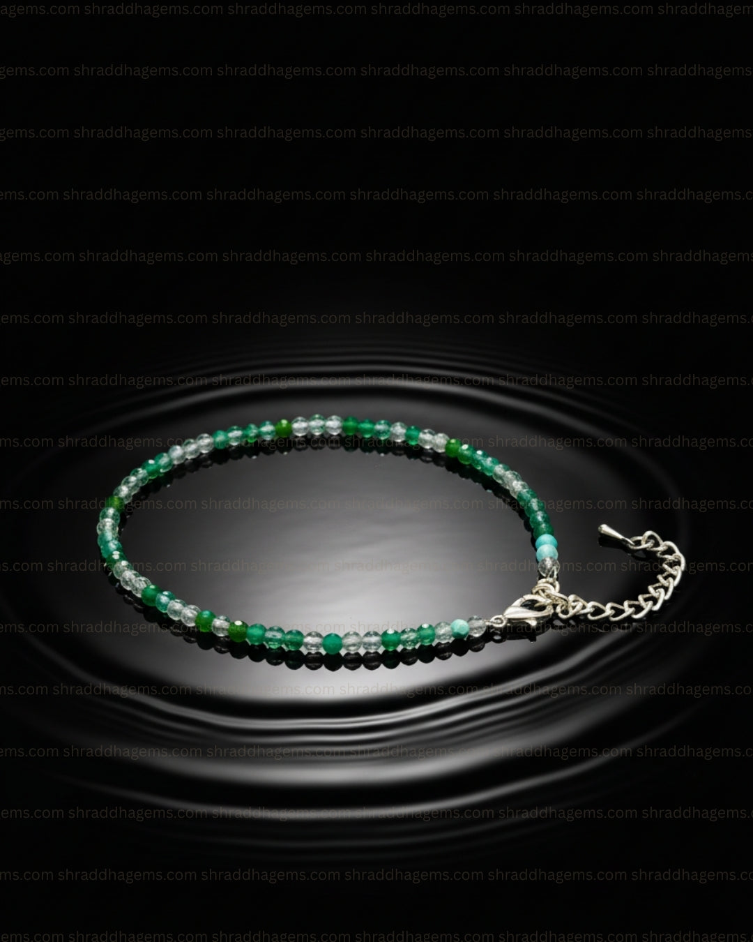 Natural Jade Anklet | Genuine Crystal for Good Luck & Prosperity