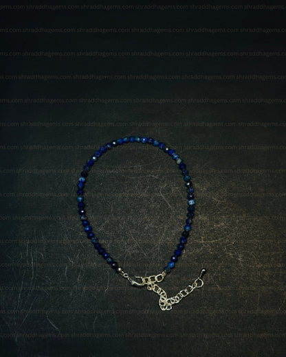 Natural Lapis Lazuli Anklet | Genuine Crystal for Wisdom & Truth