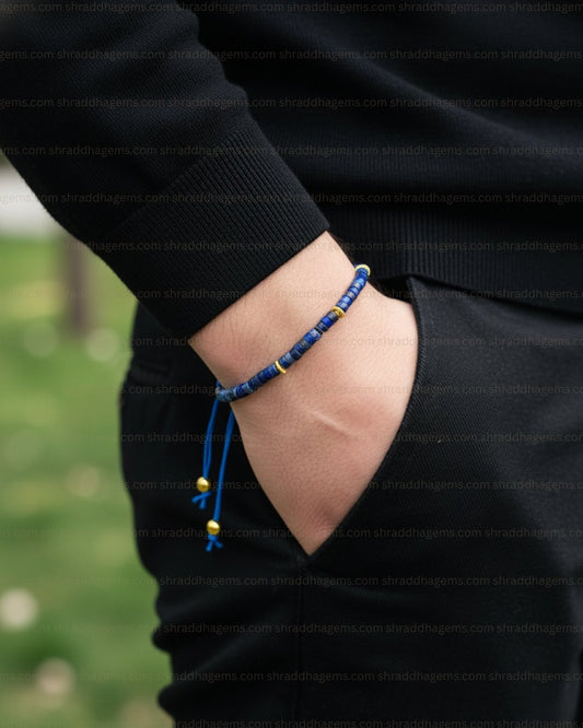 Lapis Lazuli Healing Bracelet – Royal Blue Crystal Braided Bracelet for Wisdom, Confidence & Luck