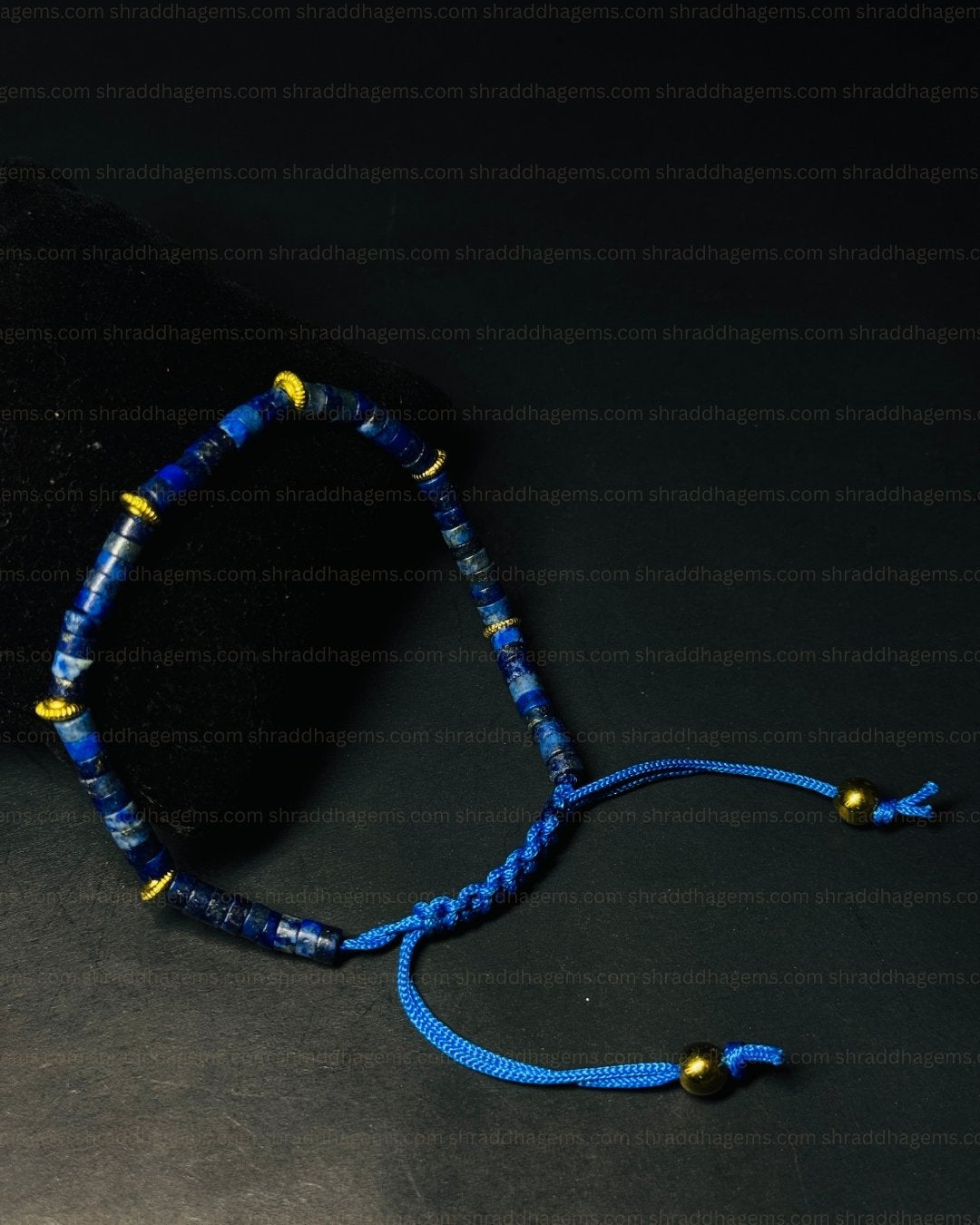 Lapis Lazuli Healing Bracelet – Royal Blue Crystal Braided Bracelet for Wisdom, Confidence & Luck