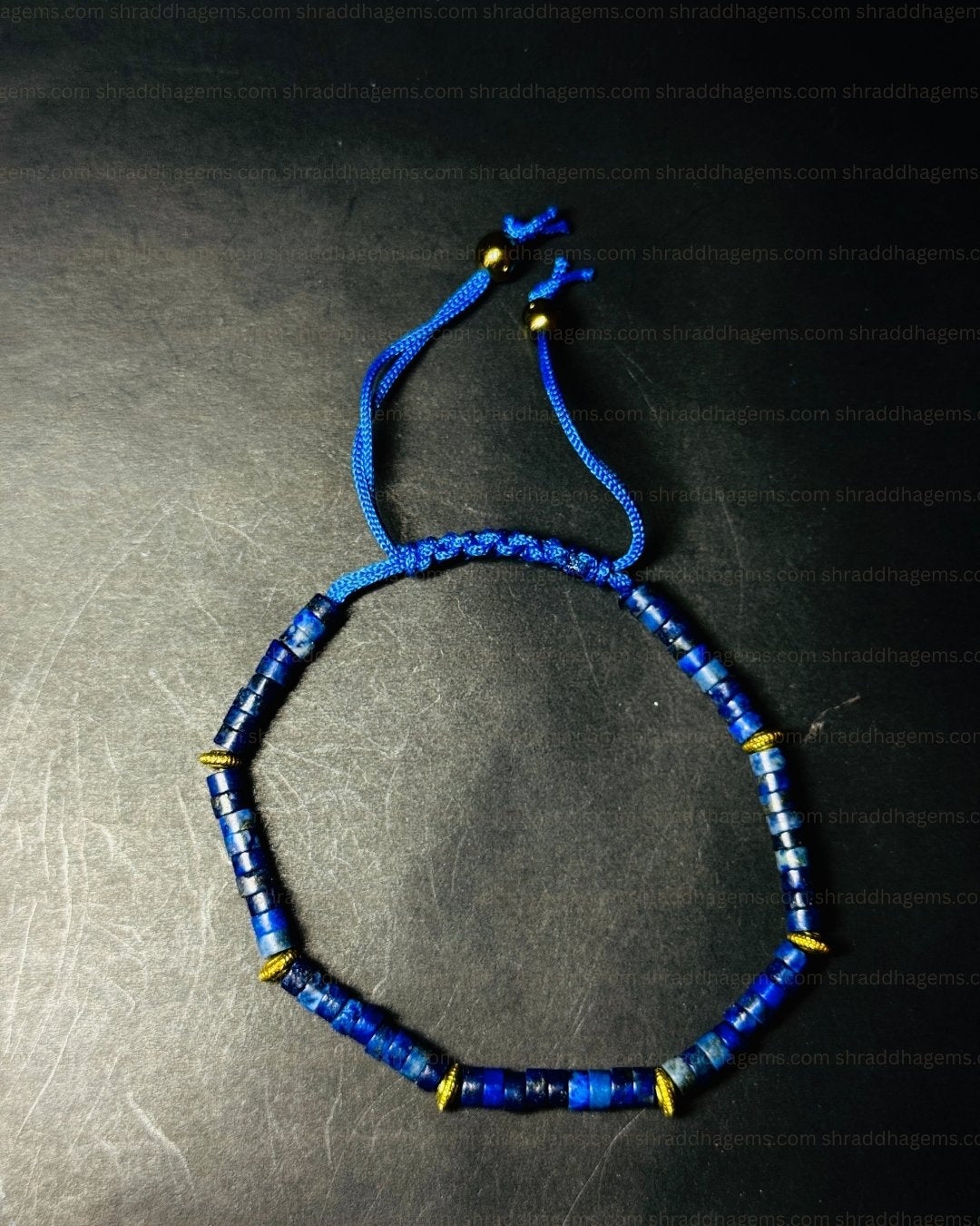Lapis Lazuli Healing Bracelet – Royal Blue Crystal Braided Bracelet for Wisdom, Confidence & Luck