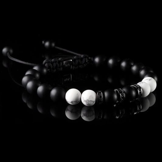 White&Black Stone Bond Bracelet for men's Fashion & style