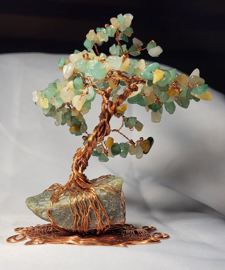 Yellow&Green Stone Tree For Home Decor