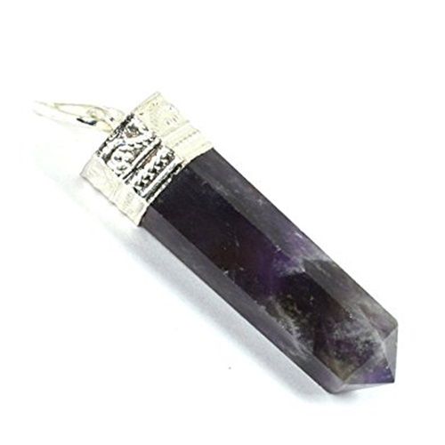 Natural Amethyst Pencil Pendant – Crystal of Calm, Intuition & Healing Energy