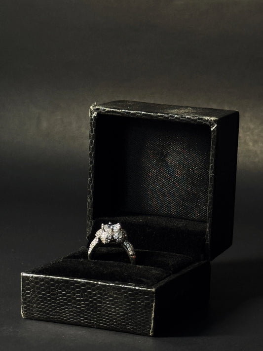 Natural White Topaz Floral Ring – 925 Sterling Silver Vintage Halo Cluster | Promise Ring