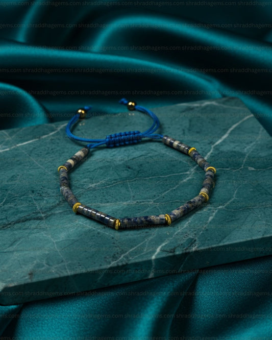 Natural Hand-Braided Sodalite Crystal Bracelet for Men & Women – Calming Energy, Communication & Throat Chakra Balance