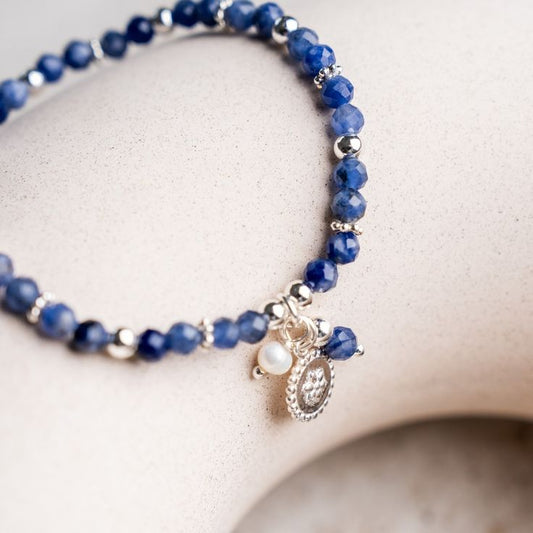 Blue&Black Stone Bracelet for Girl's Fashion & style