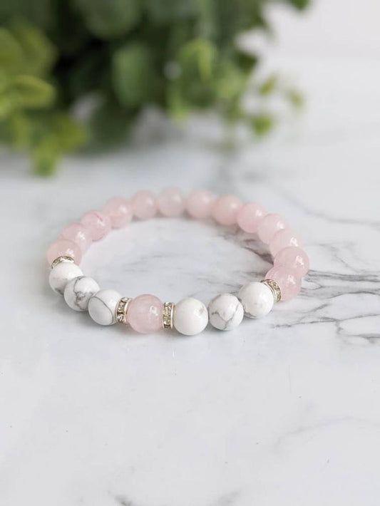 Pink&White Stone Bracelet for Girl's Fashion & style